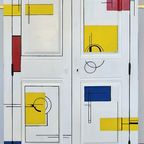 Mondrian Kast/ Modern Look Kast/ Statement Massief Hout Wandkast thumbnail 3