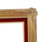 Vintage Vergulde Lijst Barok Stijl Rood Fluweel Klassiek 76x56cm thumbnail 6