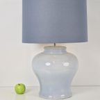 Vintage Jar Tafellamp Keramiek Pastel Blauw France 1980 Lamp thumbnail 9