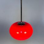 Glazen Hanglamp Met Chromen Armatuur, 1980'S thumbnail 2