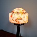 Art Deco Tafellamp Van Smeedijzer En Veelkleurige Opaline, 1920 thumbnail 13