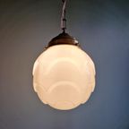 Art Deco Hanglamp In Wit Opaline Glas, 1920-30S thumbnail 10