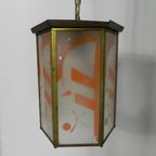 Art Deco Hanglamp Met 6 Glasplaatjes thumbnail 6