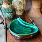Mid Century Modern Franse Groen Keramiek Schaal Vintage thumbnail 10