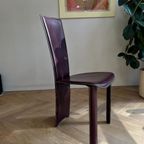 Set Van 4 Frag Italia Eetkamerstoelen – Aubergine Leer thumbnail 7