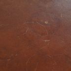 Schapenleren Hocker Met Mooi Patina In Een Warme Cognac Kleur 61x42cm thumbnail 10