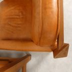 2 Oak Armchairs In Cognac Leather thumbnail 14