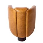 2 X Vintage Fauteuils Aviator Piloten Stoelen Cognac Camel Leer thumbnail 5