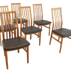 Set Van 6 Kai Kristiansen Stoelen Voor Schou Andersen Vintage 'lille Arden' thumbnail 13