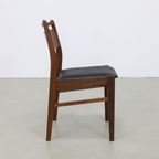 4x Vintage Eetkamerstoel Teak, 1960s Nieuw Bekleed thumbnail 3