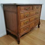 Vintage Frans Dressoir Commode, Ladekast Badkamermeubel Met Marmer Blad 405 thumbnail 9