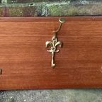 Vintage Messing Houten Kapstok thumbnail 6