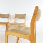 4X Vintage Danish Dining Chairs Stoelen Findahl Beige Eiken thumbnail 6