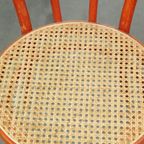 Super Charmante Set Van 4 Rode Vintage Thonet Design Bistrostoelen. thumbnail 7