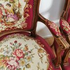 Set Brocante Vintage Franse Louis Xv Stoeltjes, Fauteuils Set Prijs thumbnail 14