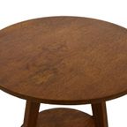 Art Deco Plantentafeltje Bijzettafeltje Eikenhouten thumbnail 17