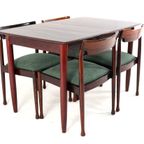 Set Van 4 Palissander Stoelen + Eettafel Eetset Vintage thumbnail 2