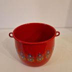 Vintage Rood Emaille Hangpot Frans Emaille Pot thumbnail 9
