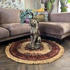 Vloerkleed Beige/Red Persian Look Rond Vintage thumbnail 3