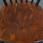 Set Van 2 Mooie Jaren ’60 Vintage Scandinavisch Design Eetkamerstoelen Met Gespijlde Rugleuningen thumbnail 7