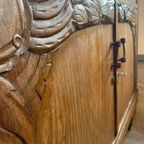 Uniek Art Deco Houten Dressoir Wit Marmer thumbnail 8