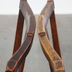 Unieke En Karaktervolle Set Van 6 Originele Antieke Hollandse Leren Eetkamerstoelen thumbnail 11