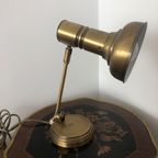 Vintage Metalen Bureaulamp Goudmessing Kleur thumbnail 4