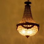 Vintage Kristal Glas Lamp Hanglamp Plafondlamp Kroonluchter thumbnail 6