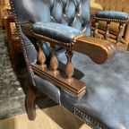 Stoere Engelse Springvale Chesterfield Fauteuil Model Library Jeans Blauw thumbnail 4