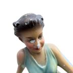 Art Deco Beeld Vrouw Met Vogel thumbnail 5