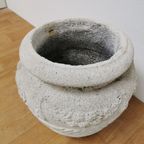 Antieke Franse Stenen Tuinvaas, Bloempot Tuin Pot Steen 403 thumbnail 6