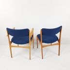 Vintage Deense Stoelen Erik Büch | Ploegwool Blauw Setprijs thumbnail 8