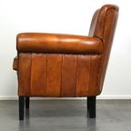 In Zeer Goede Staat Verkerende Schapenleren Armchair/ Fauteuil Met Een Luxe Uitstraling thumbnail 4