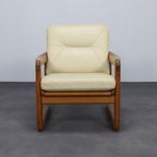 Lounge Chair With Ottoman In Leather By Poul Jeppesen For Holstebro Denmark, 1970s thumbnail 3
