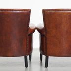 Set Van 2 Zeer Mooie Sierlijke Schapenleren Armchairs Met Een Luxe Afwerking thumbnail 3