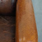 Vintage Stoere Schapenleren Armchair Met Een Hoge Rug En Een Goed Zitcomfort thumbnail 8