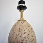 Jaren ’60 Lamp Met Struisvogelei Van Travertin | Mid Century thumbnail 4