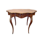 Antiek Franse Louis Xv Stijl Tafel Met Lade, Eind 19e Eeuw thumbnail 14