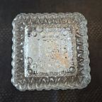 Vintage Plafoniere, Plafond Lamp In Reliëf Glas, Vierkant thumbnail 7