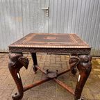 Antieke Anglo Indian Olifant Tafel Vintage thumbnail 2