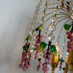 Vintage Murano Kroonluchter Roze Druiven Hanglamp Kristal thumbnail 6