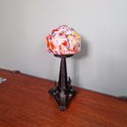Art Deco Tafellamp Van Smeedijzer En Veelkleurige Opaline, 1920 thumbnail 3