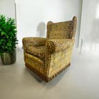 Vintage Mosterdgele Fauteuil / Eenzit Met Franjes thumbnail 7