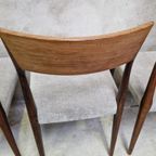 Nieuw Bekleed Jaren 60 Fristho Design 4 Vintage Eetkamerstoelen thumbnail 10