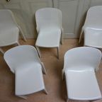 4 Witte Selene Stoelen Vico Magistretti Voor Artemide thumbnail 5