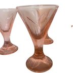 Vintage Franse Set Van 6 Roze Glazen Coupes Of Schalen In Art Deco Stijl! thumbnail 6