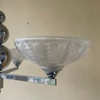 Lamp Hanglamp Art Deco 1930 Verchroomd Frans thumbnail 2