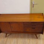 Vintage Teak Fineer Dressoir Lowboard Kast Kastje thumbnail 11