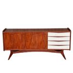 Vintage Dressoir - Mid Century Lowboard - Kast - Wit Hout Bruin - Reliving thumbnail 4