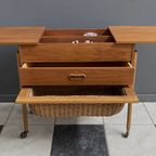 Teak Sewing Box Table Danish 1960S thumbnail 3